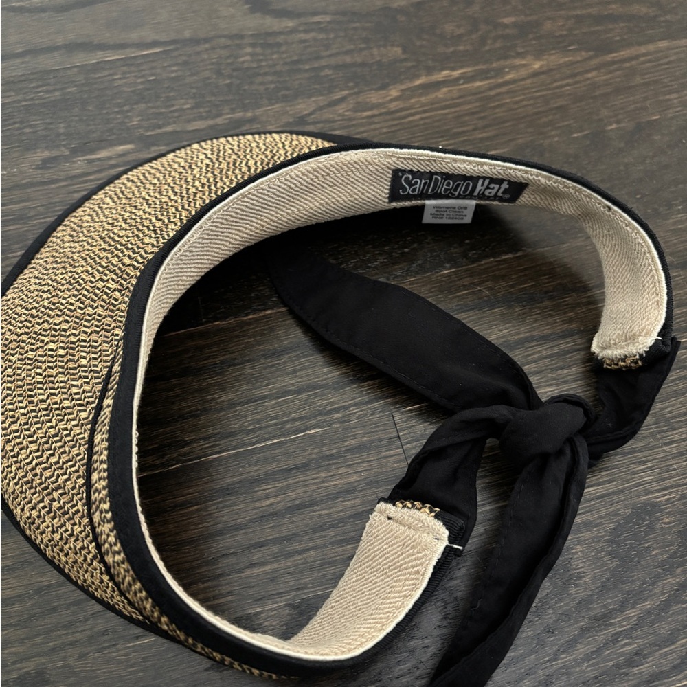 San Diego Hat Company Black and Tan Women's Sun Visor - Picture 2 of 4